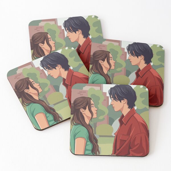 Item preview, XO Kitty – Kitty & Min Ho vector art| K-Drama Romance Aesthetic Art designed and sold by Fandom Universe.
