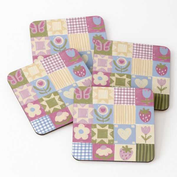 Item preview, Patchwork folk art quilt pattern designed and sold by KitschByKate.