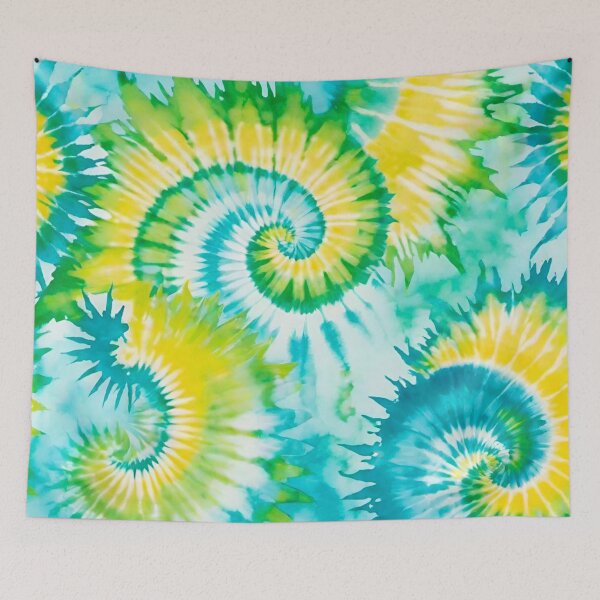 Item preview, Vibrant Yellow Green Blue Spiral Tie Dye designed and sold by Vileprint.