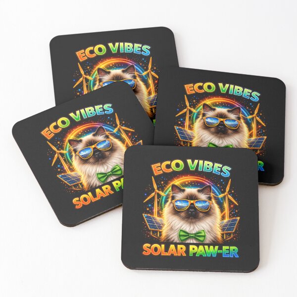 Item preview, Birman Cat Solar Punk – Eco Vibes Solar Paw-er Blue Eyed Cat Design designed and sold by PixelsPaws.