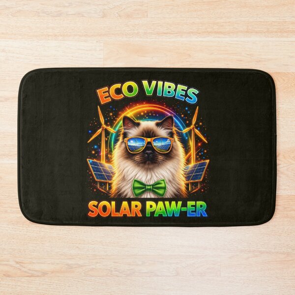 Item preview, Birman Cat Solar Punk – Eco Vibes Solar Paw-er Blue Eyed Cat Design designed and sold by PixelsPaws.