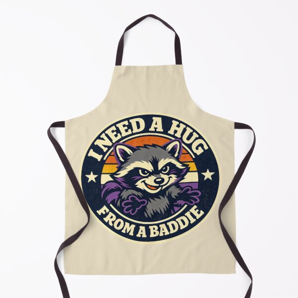Item preview, I Need A Hug From A Baddie Raccoon Retro Aesthetic designed and sold by SplashTastic.