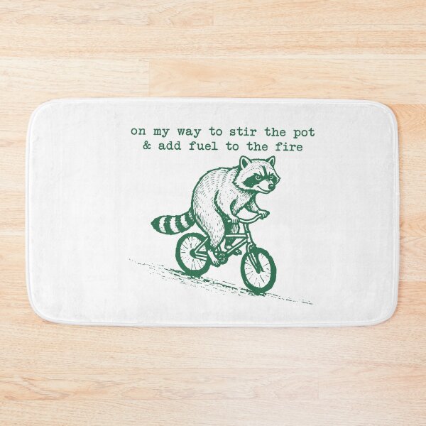 Item preview, On My Way To Stir The Pot And Add Fuel To The Fire Funny Raccoon Bicycle Cute Sassy Sarcastic Quote designed and sold by gunaone-design.