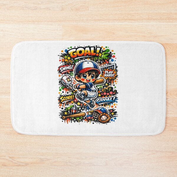 Item preview, Home Run Dreamer – Kawaii Graffiti Baseball designed and sold by Joyfulfabric.
