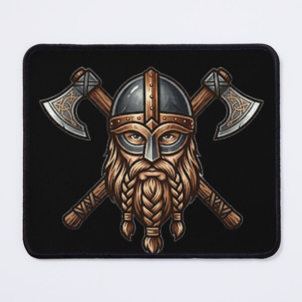 Item preview, Viking Warrior: Crossed Axes and Nordic Helmet designed and sold by Droosam.