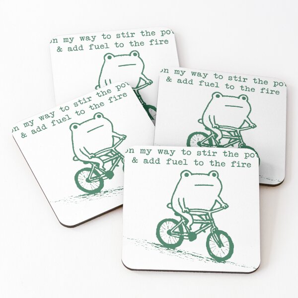 Item preview, On My Way To Stir The Pot And Add Fuel To The Fire Funny Frog Bicycle Cute Sassy Sarcastic designed and sold by gunaone-design.
