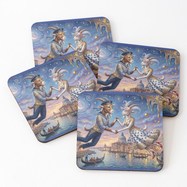Item preview, The goat and the billy goat in love in Venice. Year of the Goat 2027. designed and sold by Natalia-Vlad.