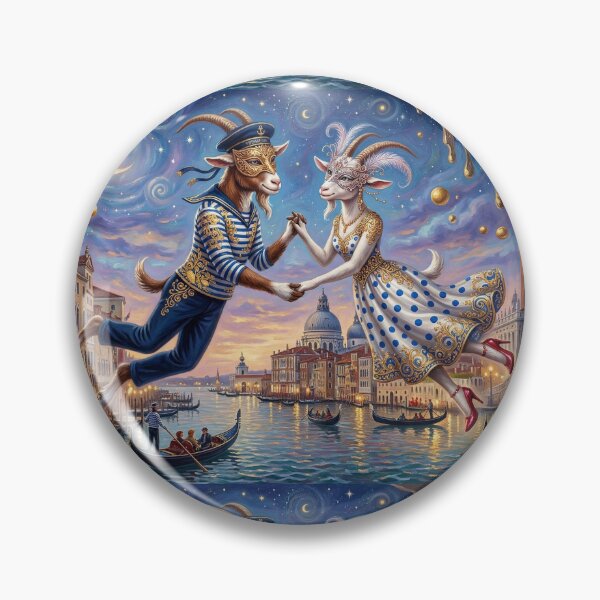 Item preview, The goat and the billy goat in love in Venice. Year of the Goat 2027. designed and sold by Natalia-Vlad.