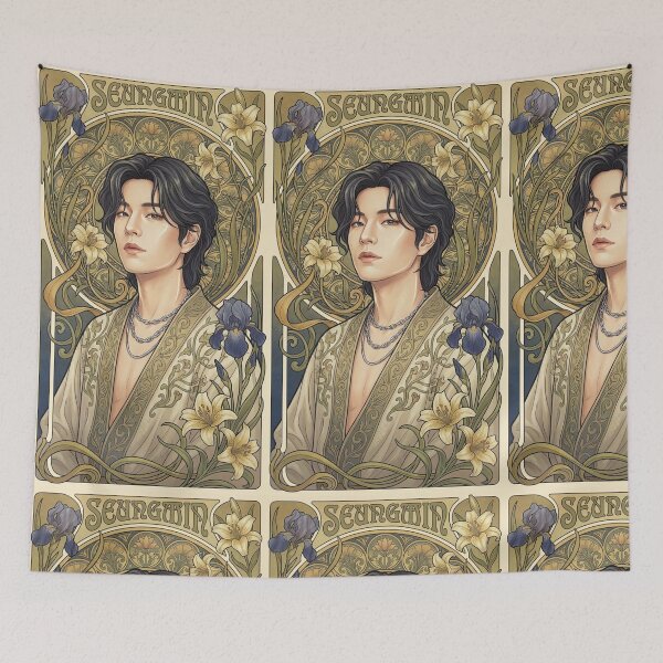 Item preview, Seungmin of Stray Kids Mucha Style designed and sold by Solace Sparkles.