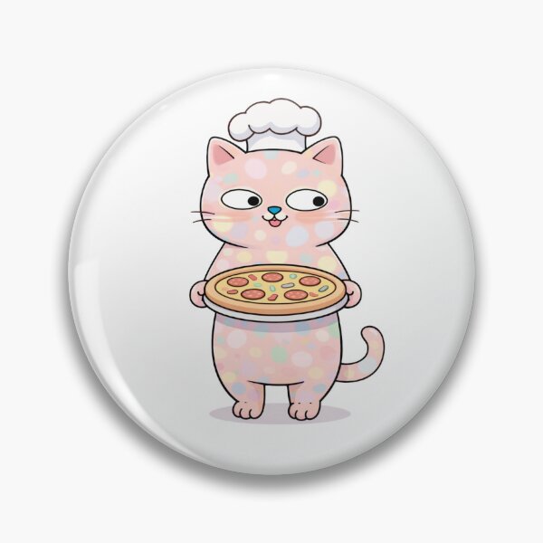Item preview, Chef Spotty polka dot cat baked pizza designed and sold by BritishDelights.
