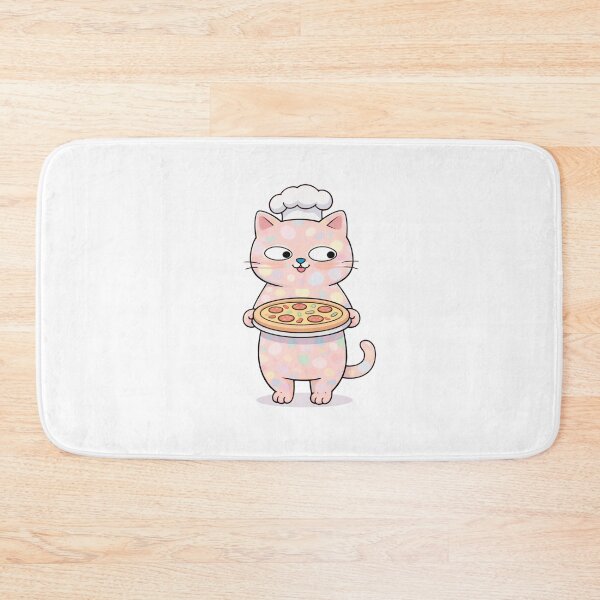 Item preview, Chef Spotty polka dot cat baked pizza designed and sold by BritishDelights.
