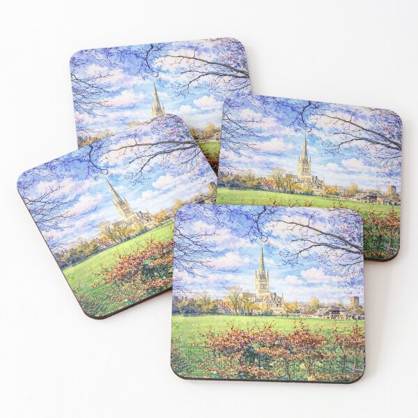 Item preview, Norwich Cathedral in Spring – Bold Watercolour Norfolk Landscape designed and sold by MyriadNorfolk.