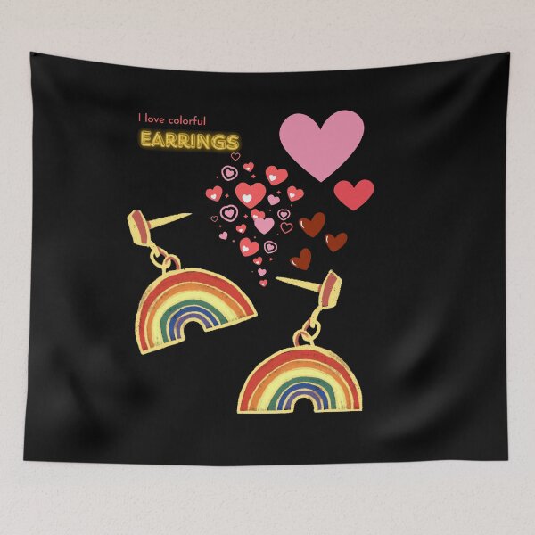 Item preview, I Love Colorful Earrings With Hearts Gift For Women  designed and sold by MotylekAnia.