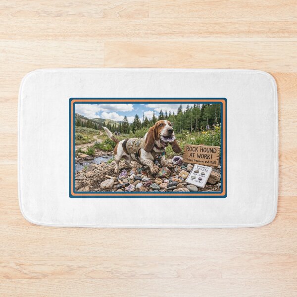 Item preview, Rock Hound Hound: Cute Basset Hound Geologist & Mineral Collector  designed and sold by Willy1919.