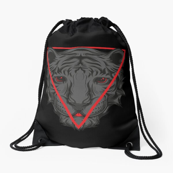 white tiger Drawstring Bag