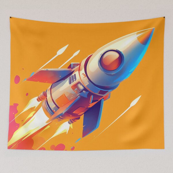 Item preview, A graphic drawing of a vintage space rocket designed and sold by gut2000.