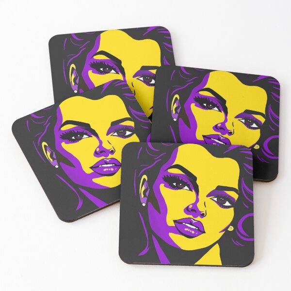 Item preview, Neon Pop Art Woman Portrait – Purple & Yellow Aesthetic Illustration designed and sold by MaggesticDesigns.