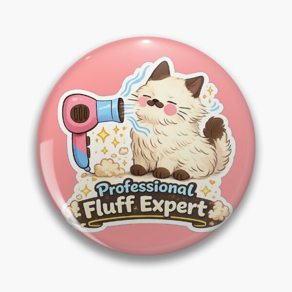 Item preview, “Professional Fluff Expert Cat – Funny Grooming Meme Sticker” designed and sold by sumodesign.