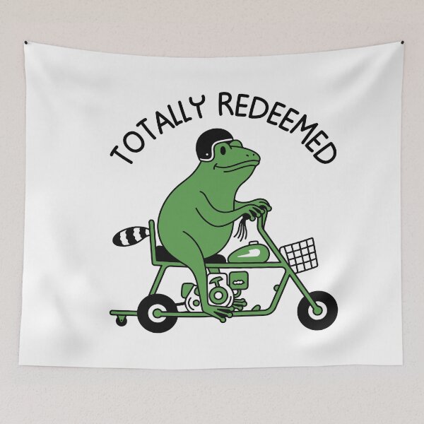 Item preview, Totally Redeemed Funny Frog Ride a Minibike Adventure Meme designed and sold by gunaone-design.