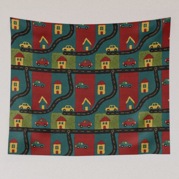Item preview, Large Color Block Town Map Pattern designed and sold by Piotrek0001.