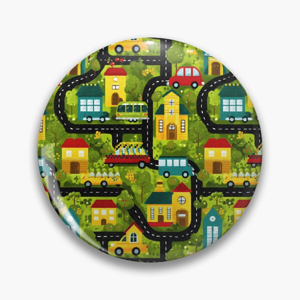 Item preview, Busy Bright Green Town Map Pattern designed and sold by Piotrek0001.