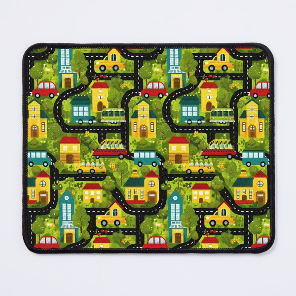 Item preview, Busy Bright Green Town Map Pattern designed and sold by Piotrek0001.