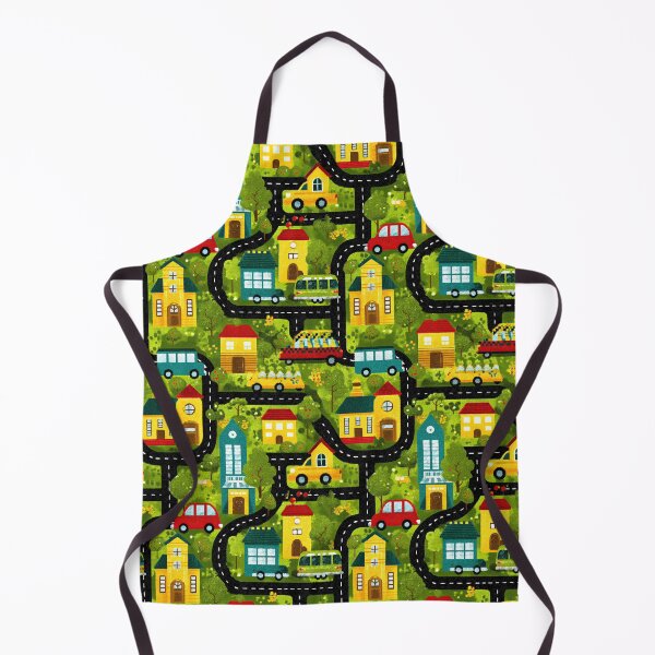 Item preview, Busy Bright Green Town Map Pattern designed and sold by Piotrek0001.