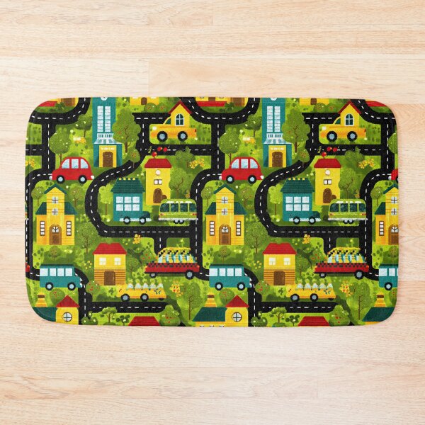 Item preview, Busy Bright Green Town Map Pattern designed and sold by Piotrek0001.