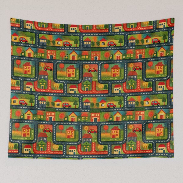Item preview, Orange and Green Grid Town Pattern designed and sold by Piotrek0001.