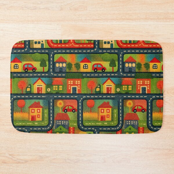 Item preview, Orange and Green Grid Town Pattern designed and sold by Piotrek0001.