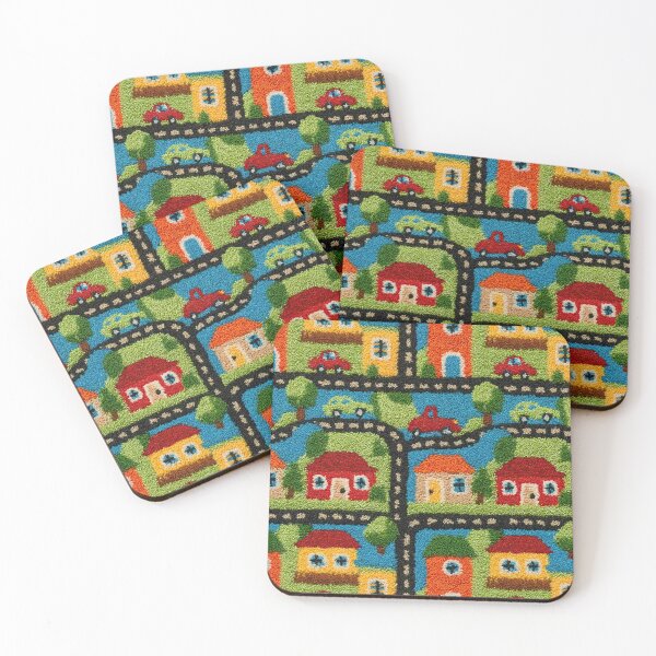 Item preview, Bright Blue and Green Village Map Pattern designed and sold by Piotrek0001.
