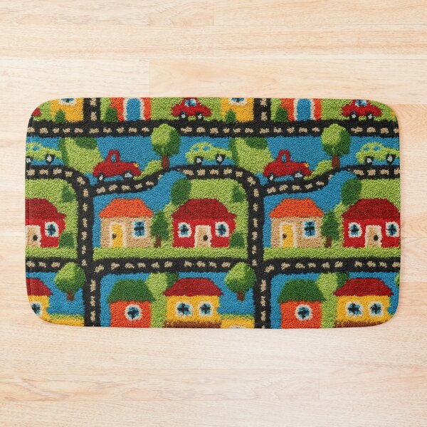 Item preview, Bright Blue and Green Village Map Pattern designed and sold by Piotrek0001.