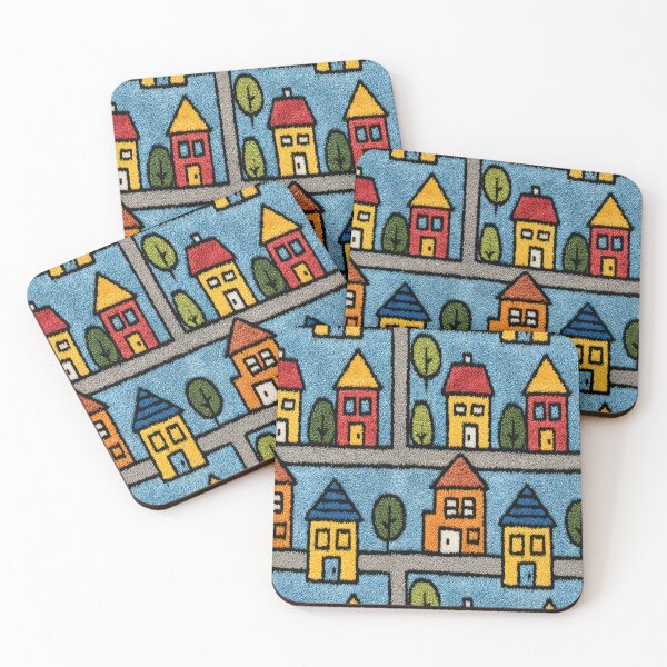 Item preview, Large Cartoon Houses Street Pattern designed and sold by Piotrek0001.