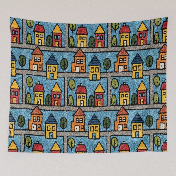 Item preview, Large Cartoon Houses Street Pattern designed and sold by Piotrek0001.