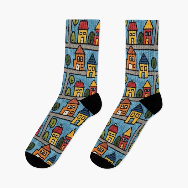 Item preview, Large Cartoon Houses Street Pattern designed and sold by Piotrek0001.