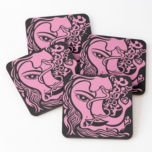 Item preview, Abstract Woman Line Art – Passionate Guarded Black Pink 4 designed and sold by Angela Abstract Art .