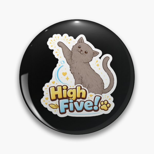 Item preview, “High Five Cat – Cute Motivational Sticker | Positive Vibes” designed and sold by sumodesign.