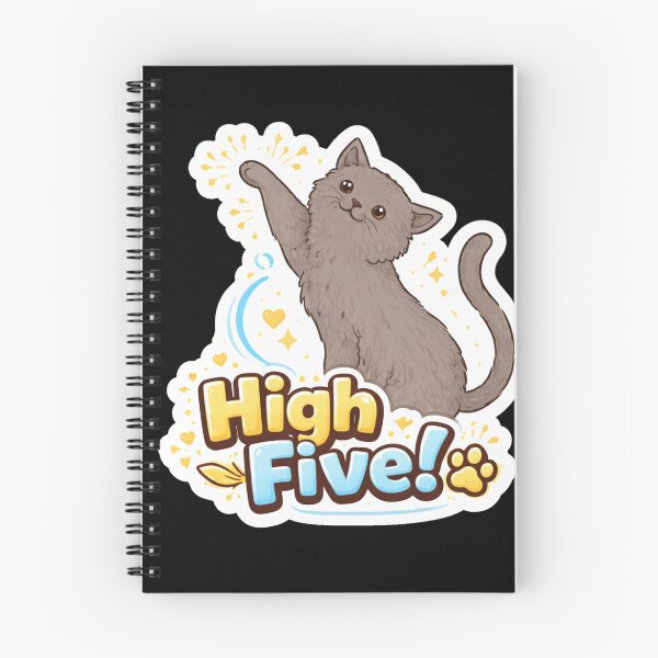 Item preview, “High Five Cat – Cute Motivational Sticker | Positive Vibes” designed and sold by sumodesign.