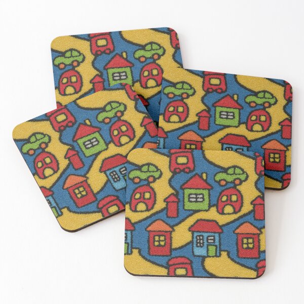 Item preview, Large Colorful House Blocks Town Pattern designed and sold by Piotrek0001.