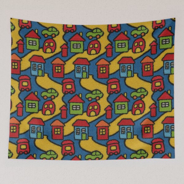 Item preview, Large Colorful House Blocks Town Pattern designed and sold by Piotrek0001.