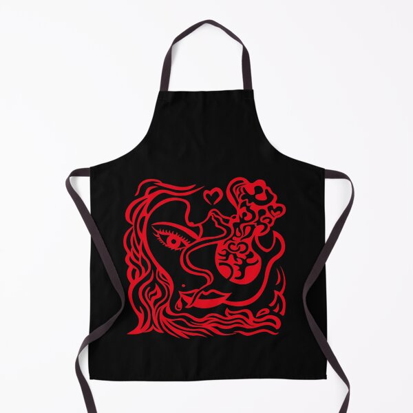 Item preview, Abstract Woman Line Art – Passionate Guarded Black Red 5 designed and sold by Angela Abstract Art .
