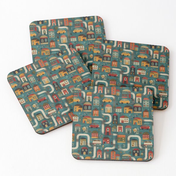 Item preview, Dark Teal Dense City Grid Pattern designed and sold by Piotrek0001.