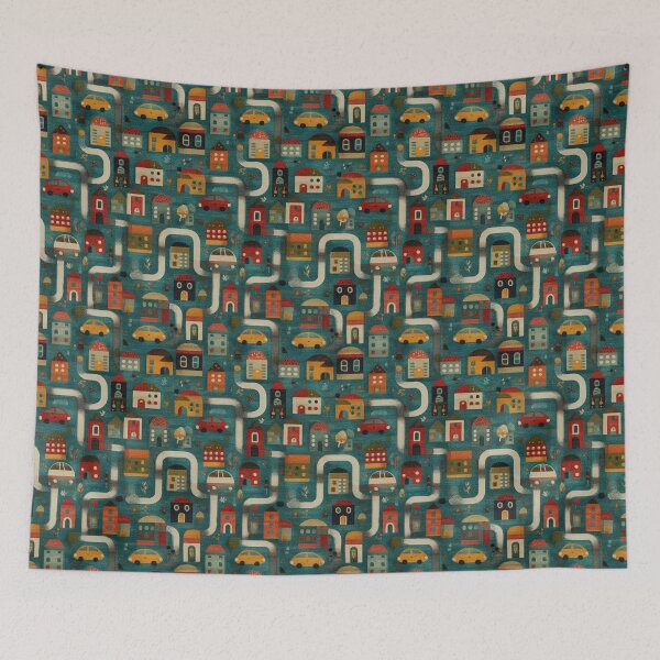 Item preview, Dark Teal Dense City Grid Pattern designed and sold by Piotrek0001.