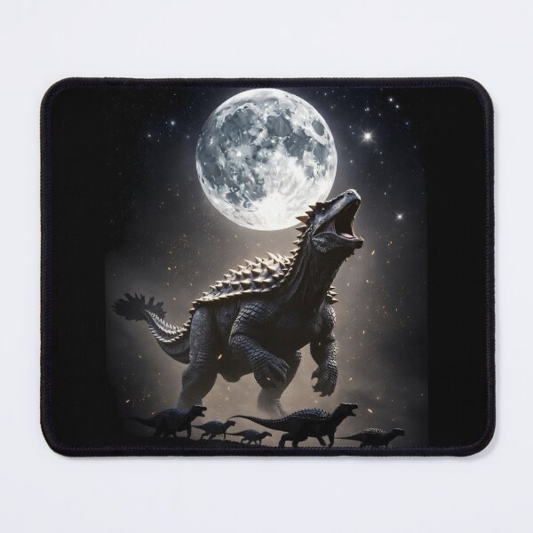 Item preview, Moonlit Ankylosaur Dinosaur Roaring Under Full Moon With Golden Particles designed and sold by Syrupulse.