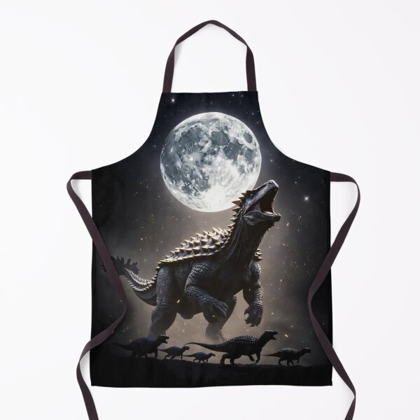 Item preview, Moonlit Ankylosaur Dinosaur Roaring Under Full Moon With Golden Particles designed and sold by Syrupulse.