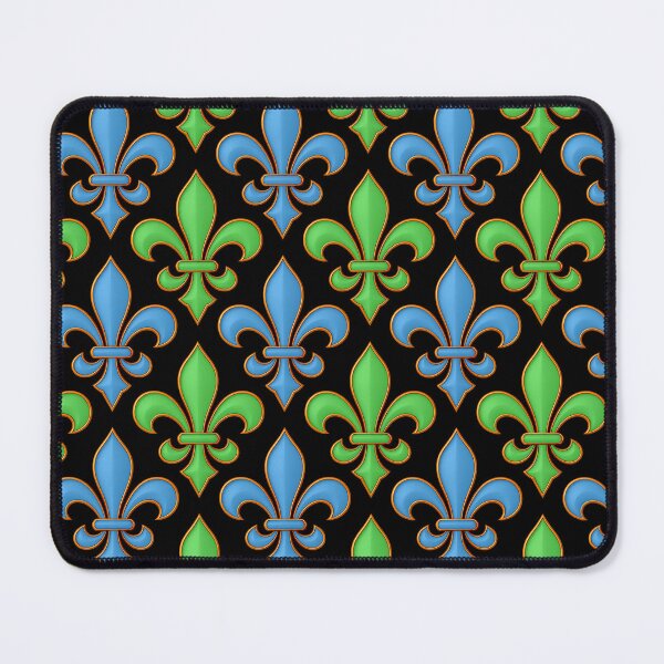 Item preview, Black Blue Green Fleur-de-lis Design designed and sold by PatternTitan.