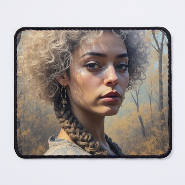 Item preview, Braided Still Woman Portrait Art designed and sold by blush-horizon.
