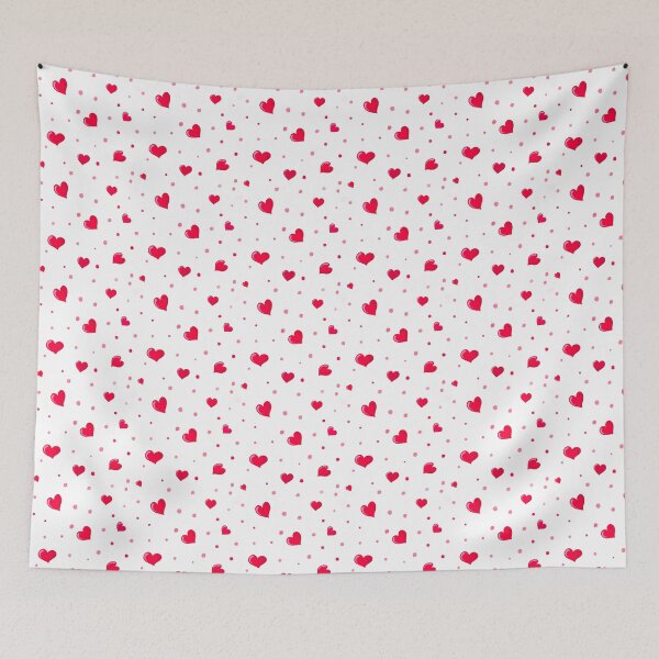 Item preview, Red Hearts on white designed and sold by Enika.