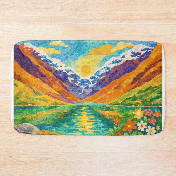 Item preview, Glowing Sunset Mountain, Watercolor Papercut, Childrens Book Illustration designed and sold by SWSandraWechner.
