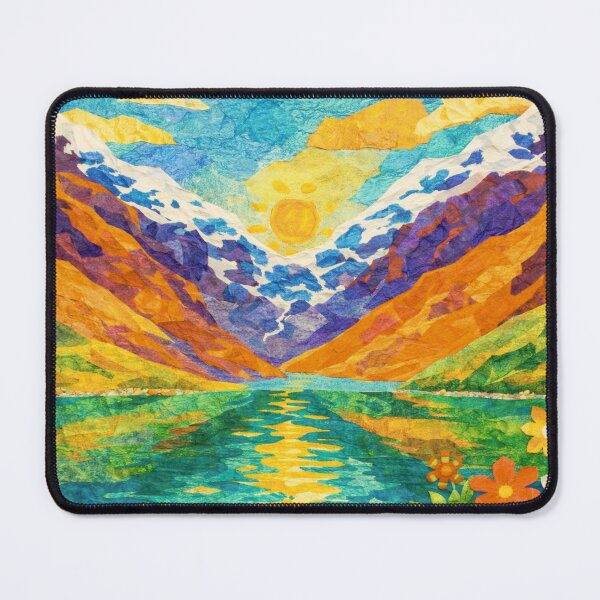 Item preview, Glowing Sunset Mountain, Watercolor Papercut, Childrens Book Illustration designed and sold by SWSandraWechner.